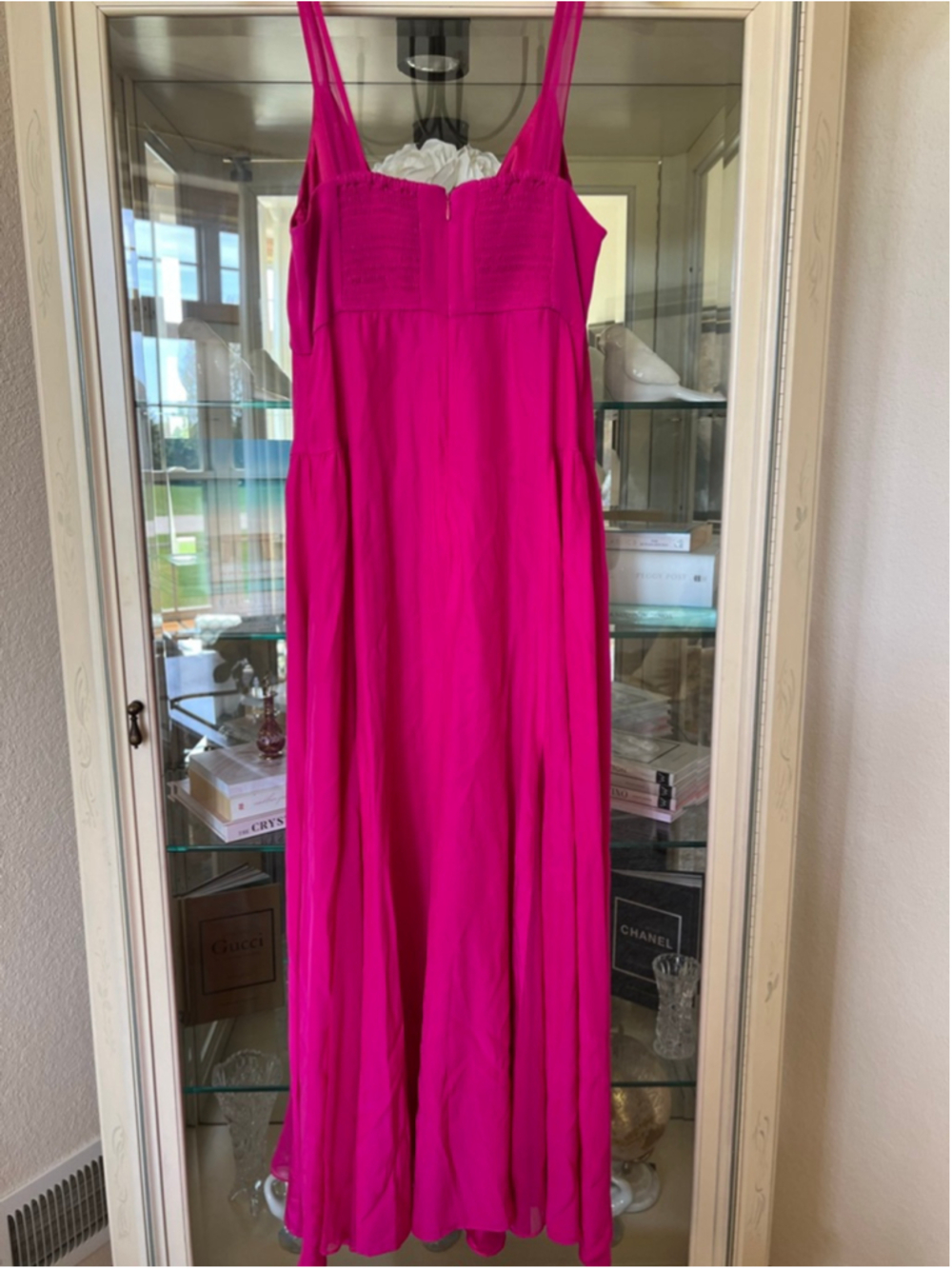 NWT LA LIGNE Pink Silk Midi Dress L - Picture 15 of 16